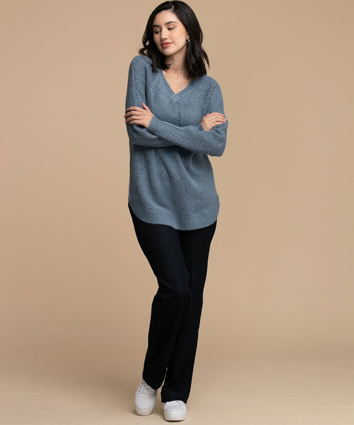 Guilty V-Neck Twisted Yarn Sweater Image 3