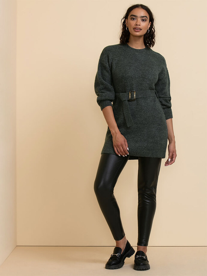 Belted Tunic Sweater Image 1