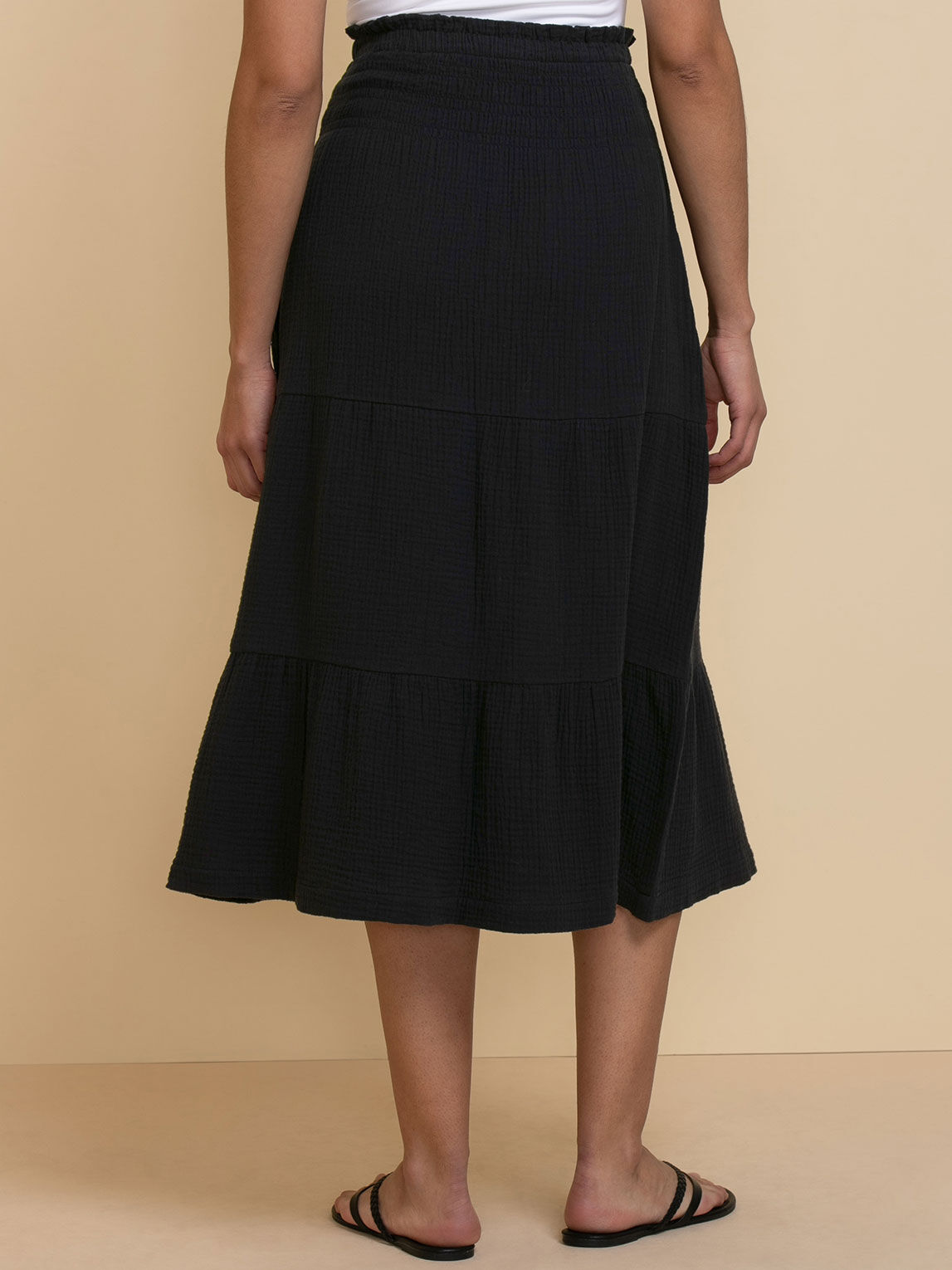 Cotton top crinkle skirt