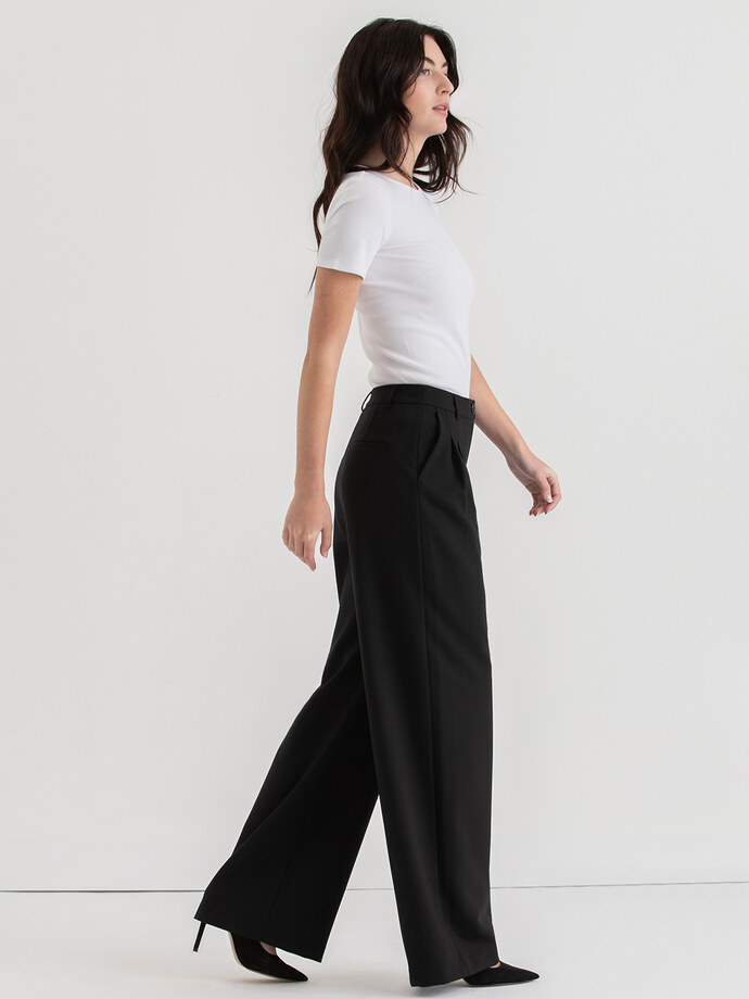 Maxwell Wide Leg Pleated Pant in Luxe Tailored Image 3