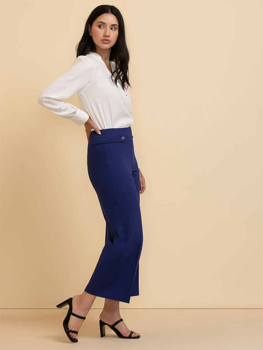 Pull on wide leg crop pants online