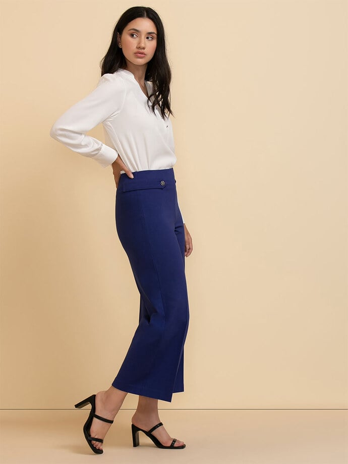Ponte Pull-On Wide-Leg Crop Pant by Jules & Leopold Image 4