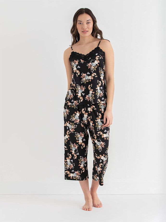 Lace Trim Cami with Crop Pant Sleepset Image 4