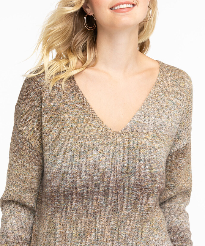 Multicoloured V-Neck Knit Sweater Image 3