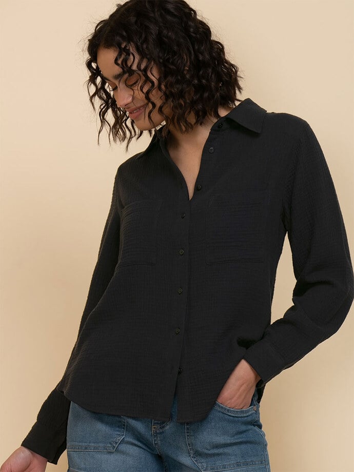 Classic Fit Crinkle Cotton Shirt Image 4