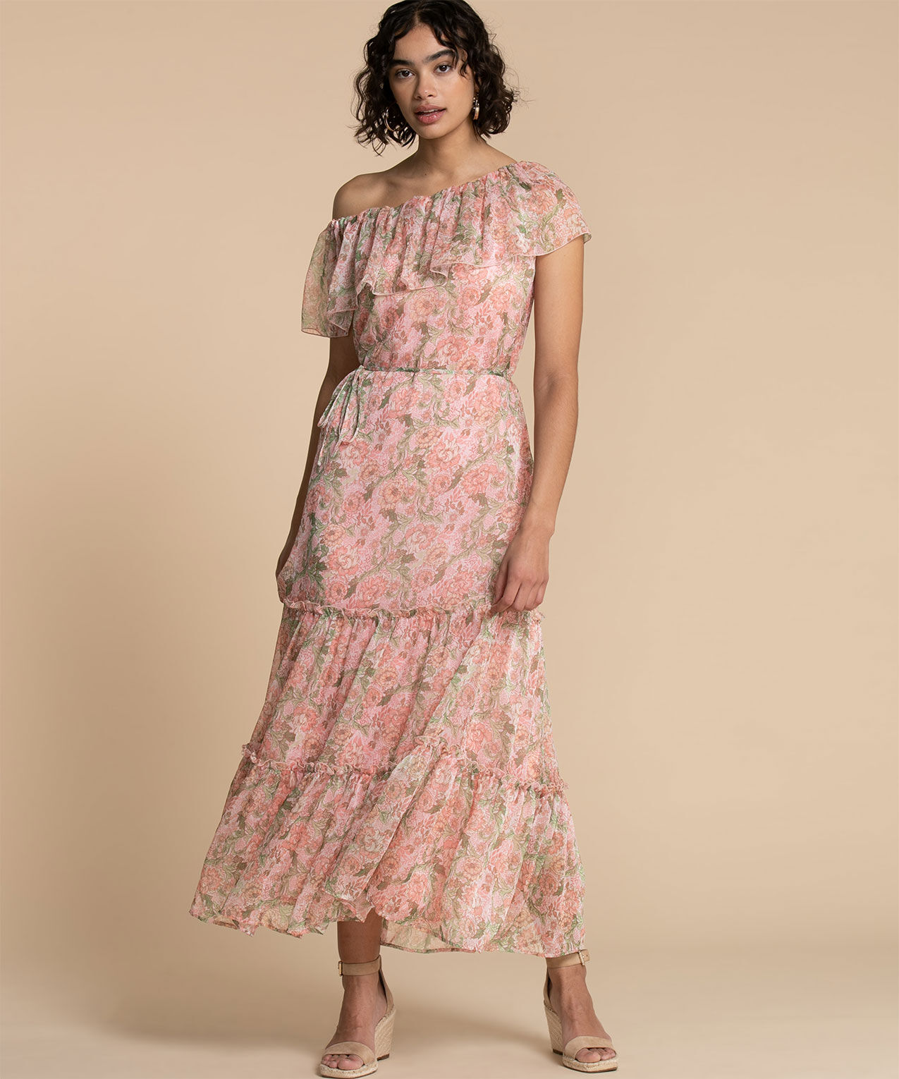 Sheer online ruffle dress