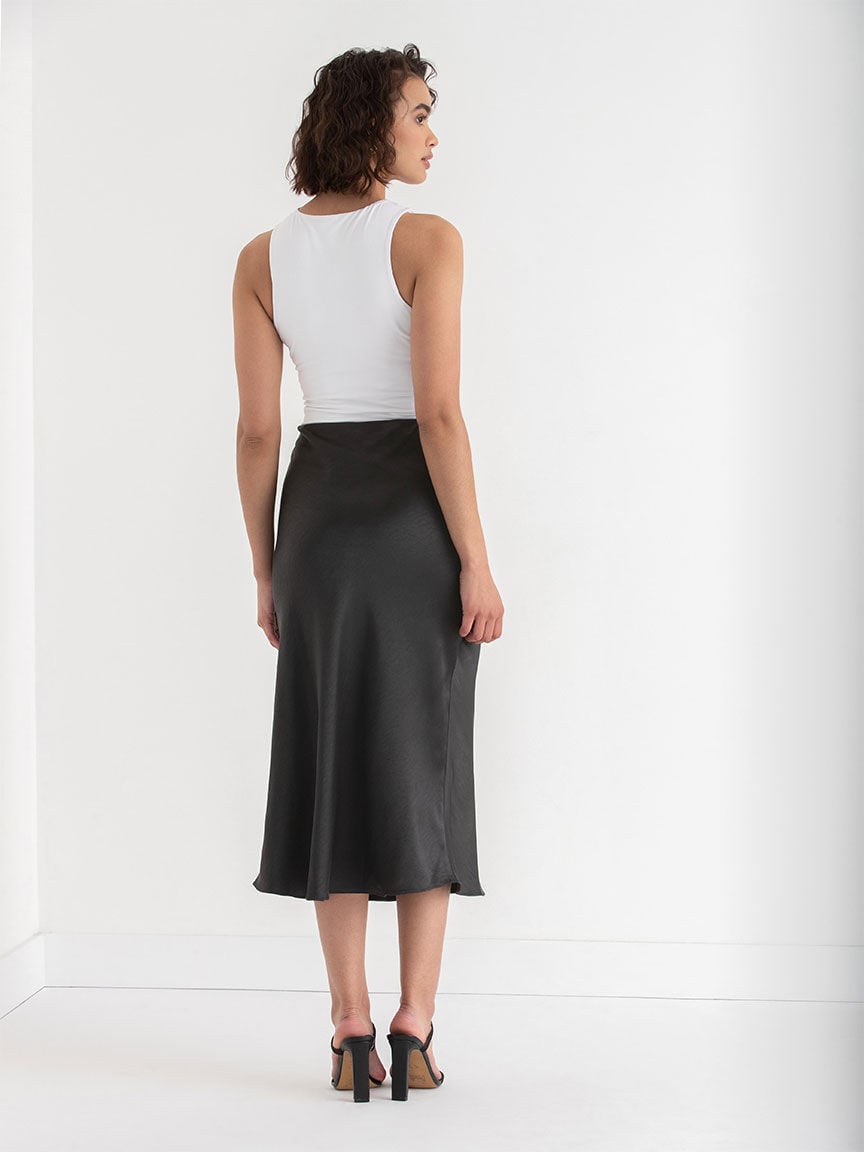 Satin Midi Skirt Rickis