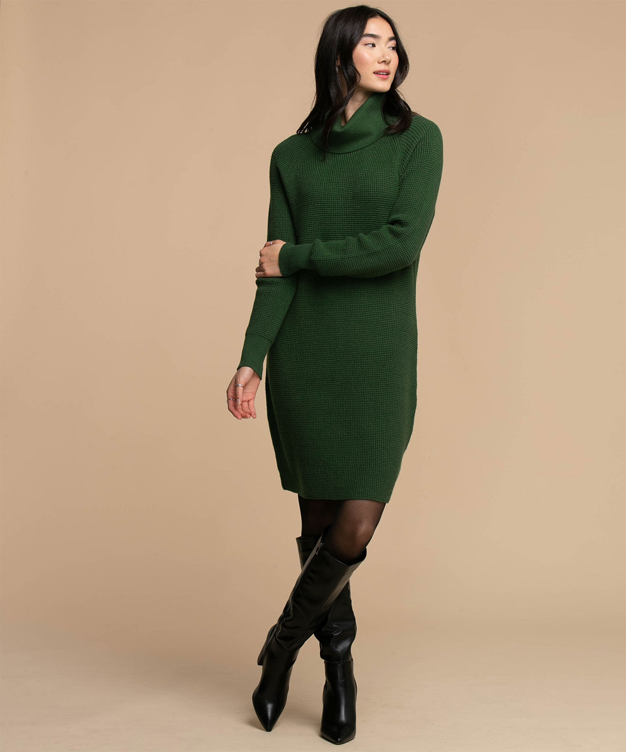 Cowl neck store knitted dress