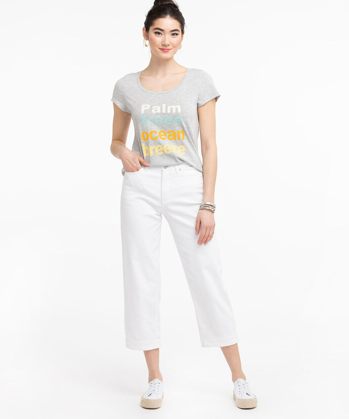 Scoop Neck Shirttail Graphic Tee Image 2