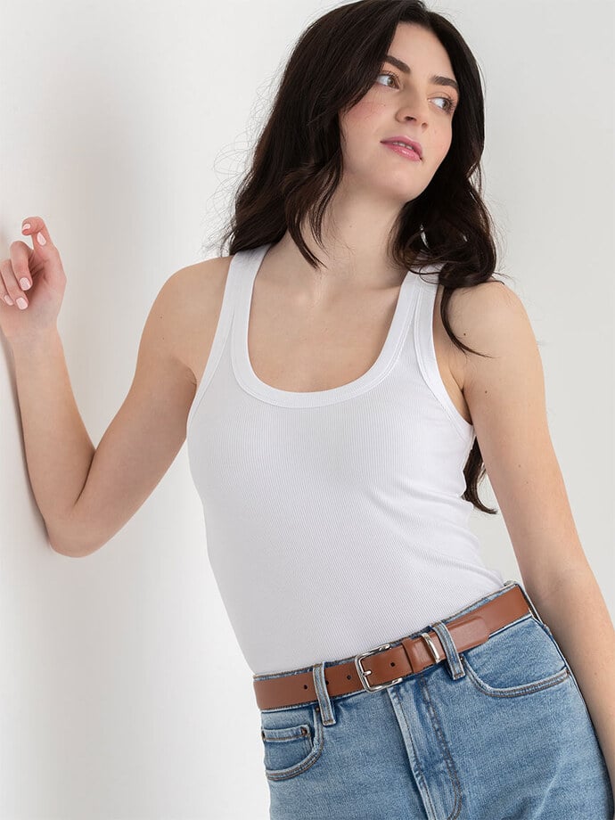Ribbed Scoop Neck Tank Image 4