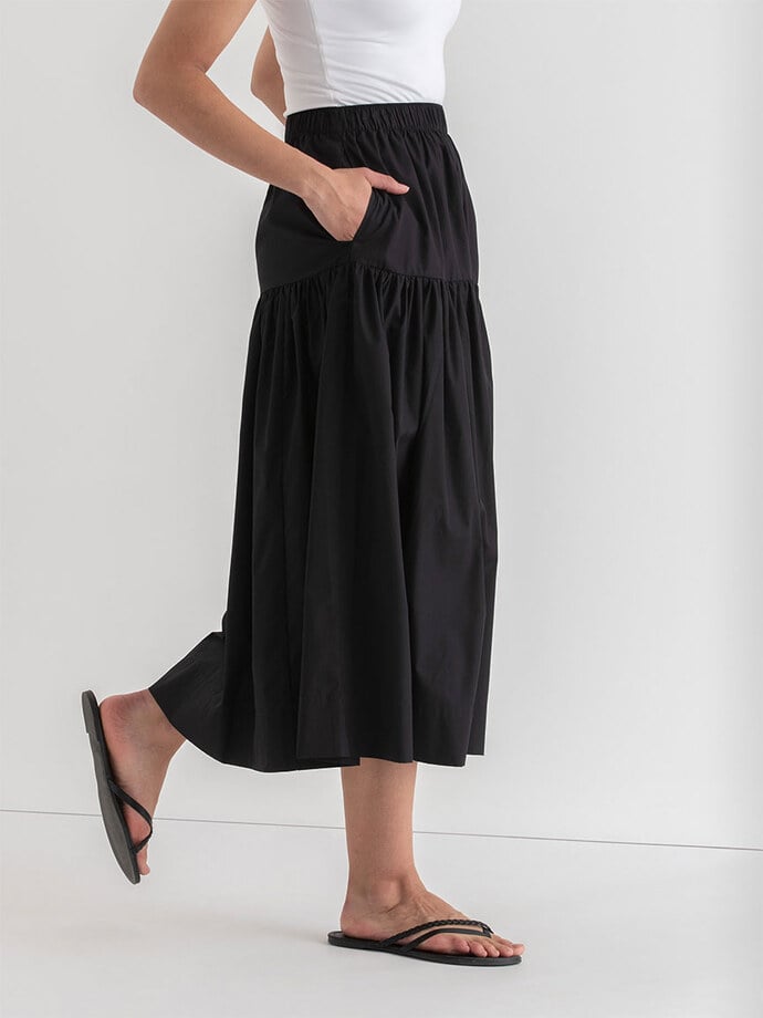 Tiered Poplin Midi Skirt Image 5