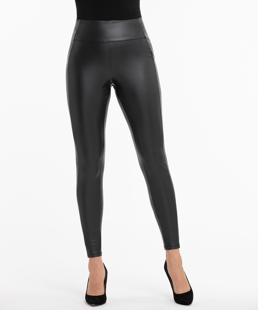 Faux Leather Leggings For Women Tummy Control High Waisted Leather