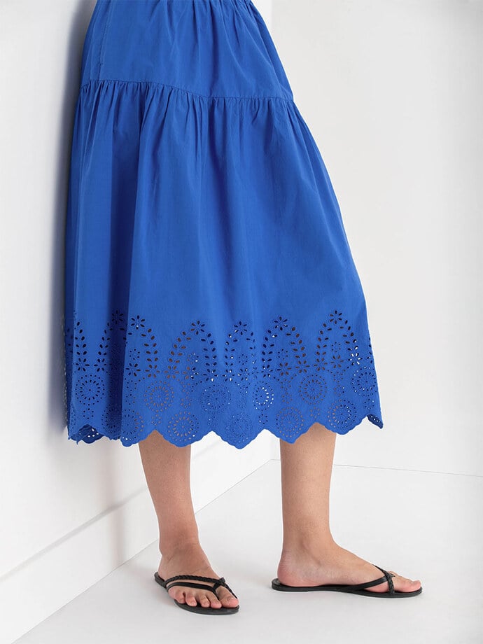 Midi Skirt with Eyelet Hem Detail Image 2