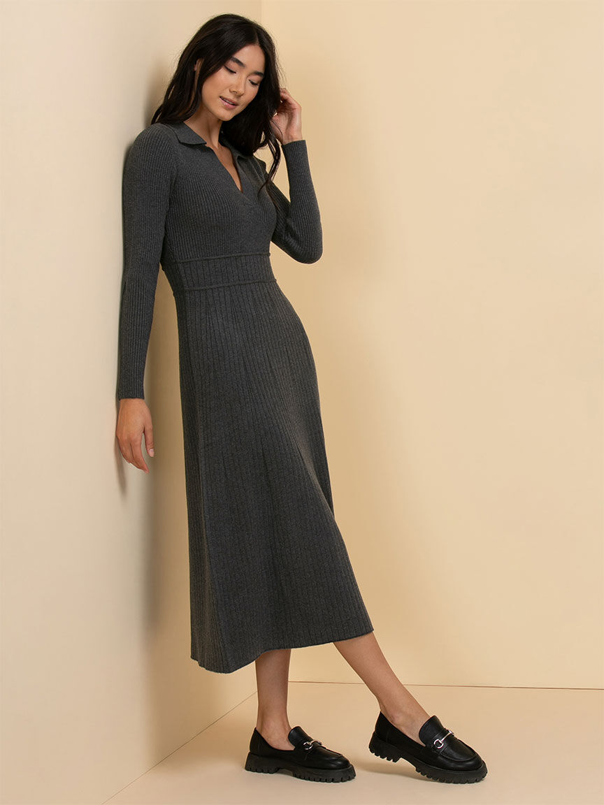 Collar sweater dress 2025