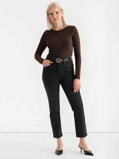 Metallic Jersey Top, Bronze Metallic Jersey Top, Bronze