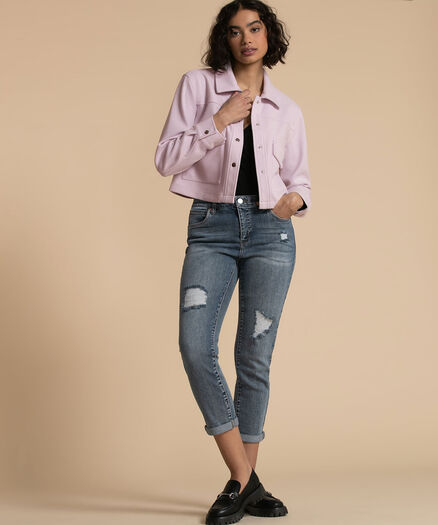 Cropped Shacket, Lilac