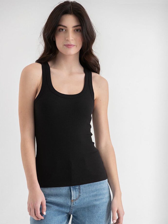 Ribbed Scoop Neck Tank Image 4