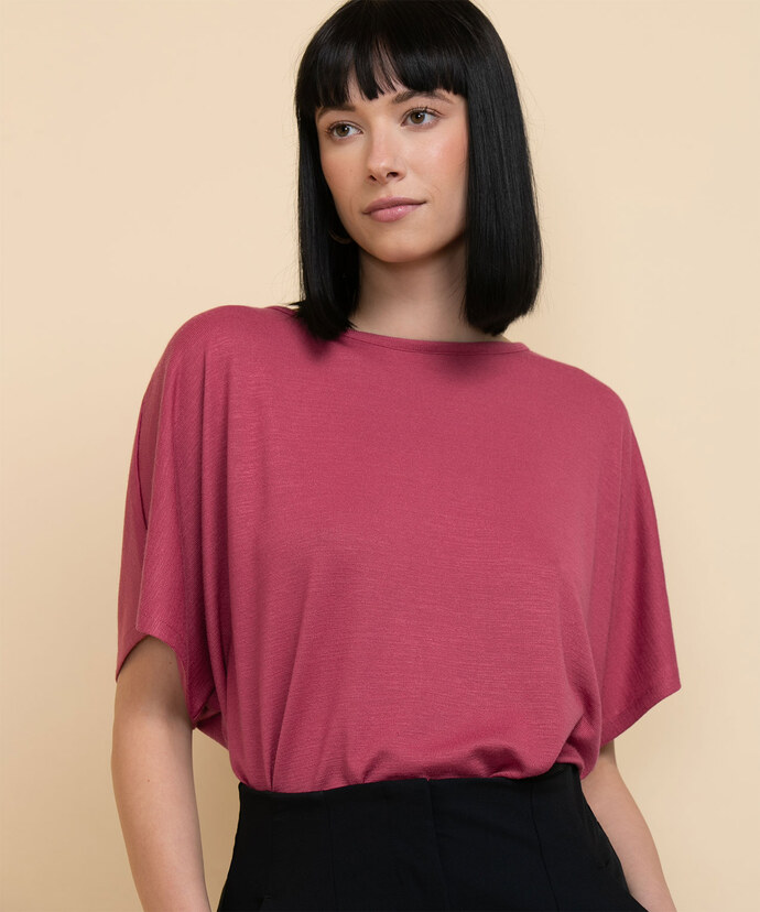 Banded-Bottom Knit Top Image 1
