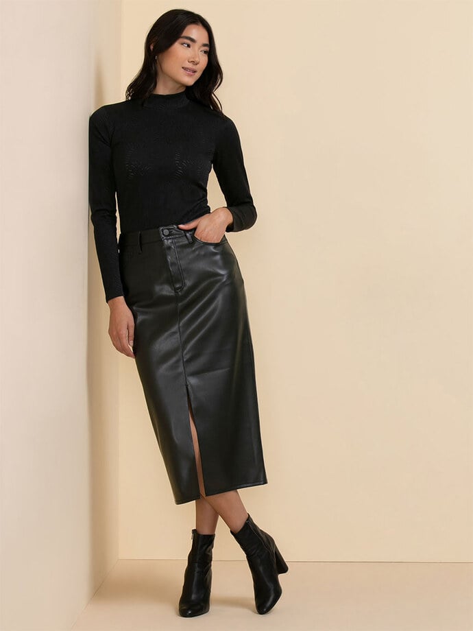 5 Pocket Midi Skirt in Faux Leather Image 1