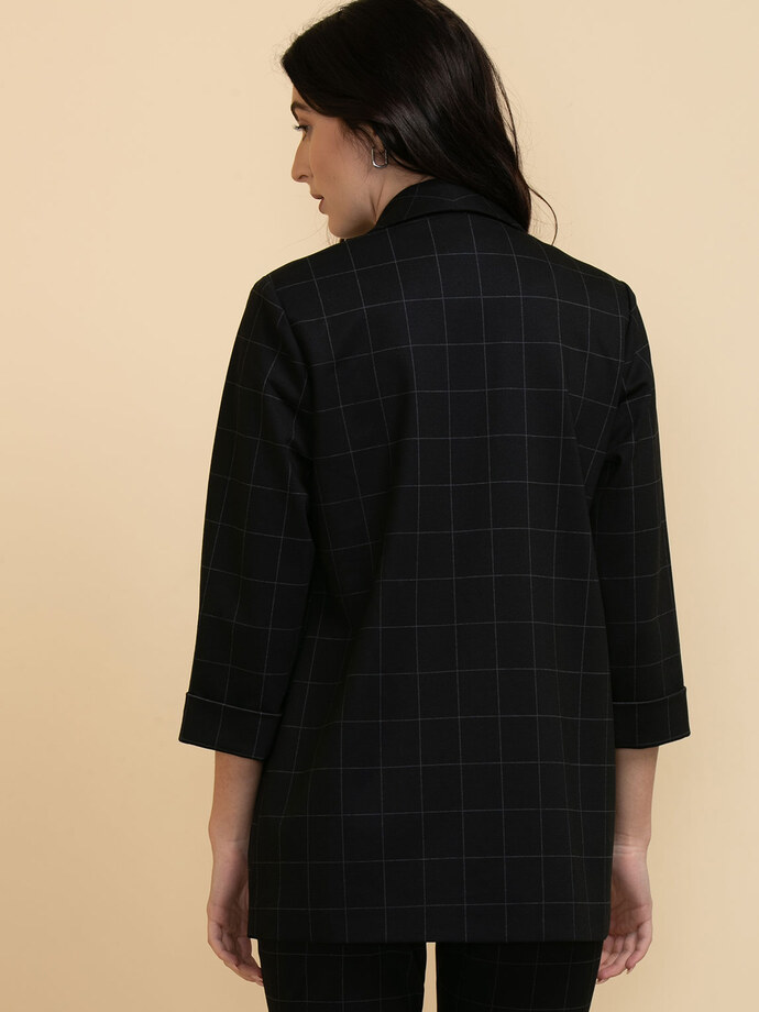 Mid-Length Open Front Blazer in Luxe Ponte Image 4