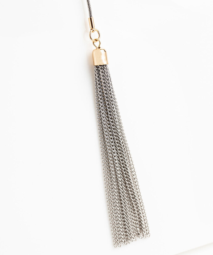 Mixed Metal Tassel Necklace Image 3