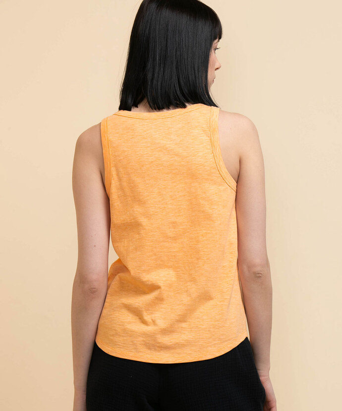 Sleeveless Henley Tee with Buttons Image 4