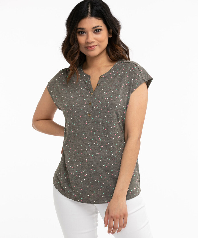 Extended Sleeve Henley Top Image 2