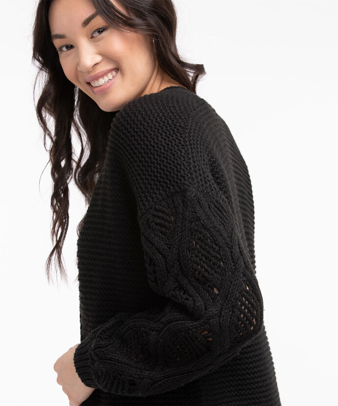 Cable Sleeve Cardigan Image 3