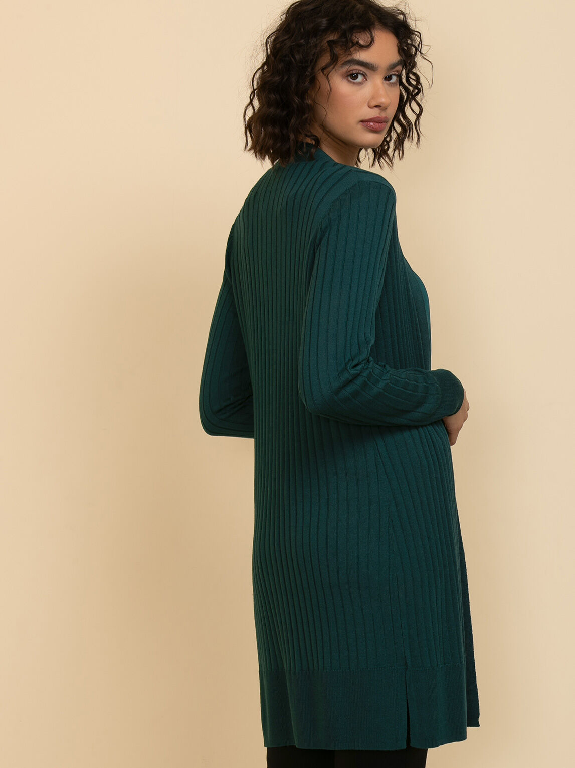 Ribbed bell sleeve clearance sweater