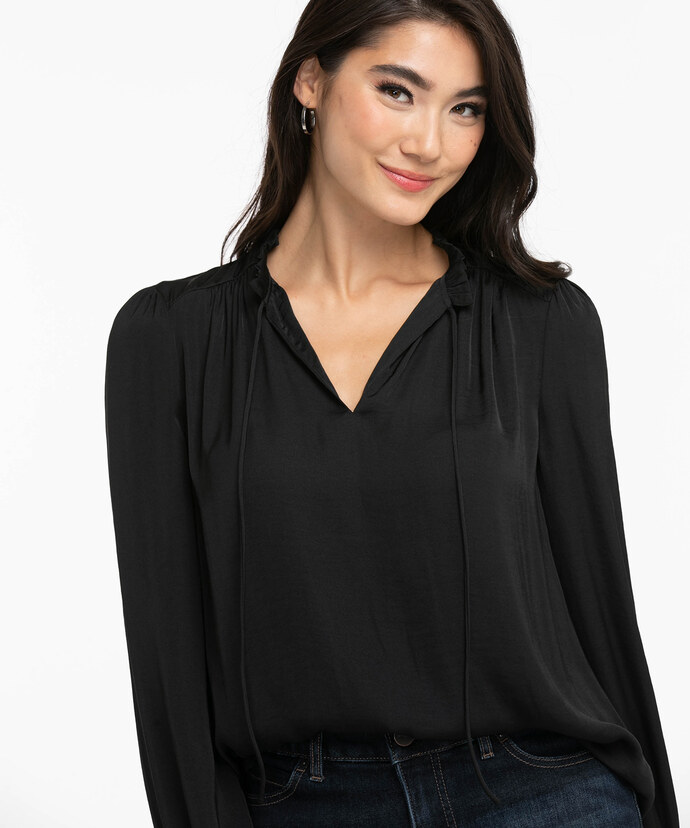 Long Sleeve Tie Neck Blouse Image 4