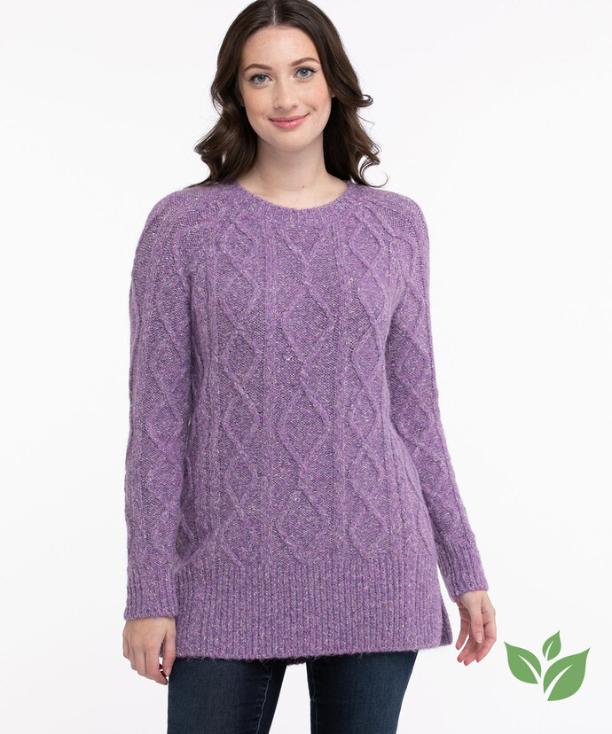 Cable Knit Scoop Neck Sweater Image 1