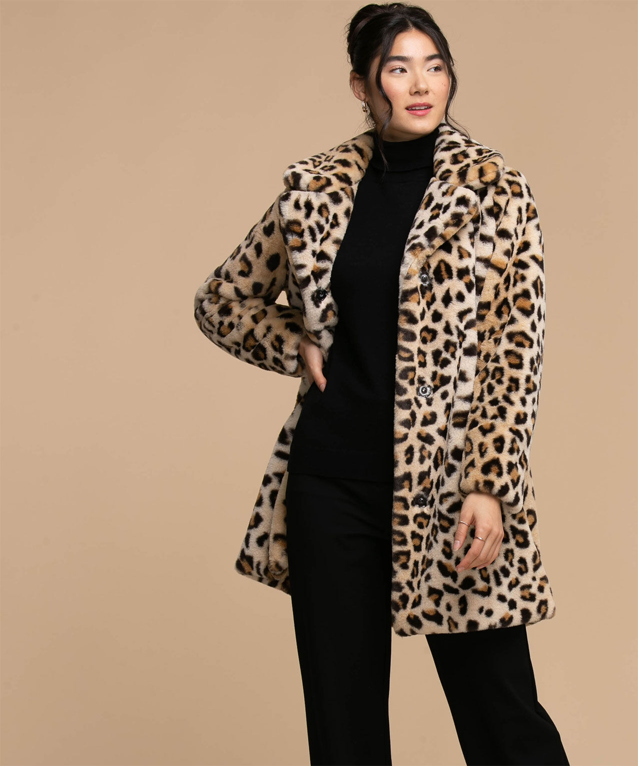 Animal Print Faux Fur Coat Rickis