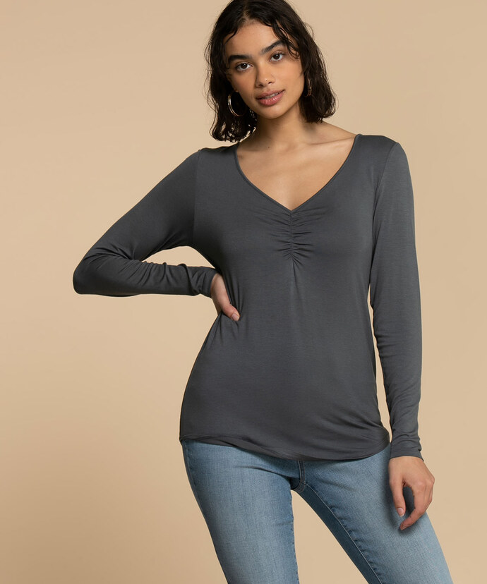 Eco-Friendly Ruched Front Essential Top Image 3