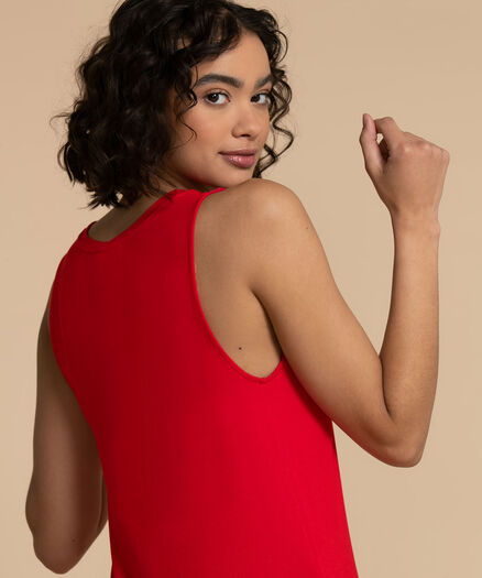 Sleeveless A-Line Dress, Vibrant Red Sleeveless A-Line Dress, Vibrant Red