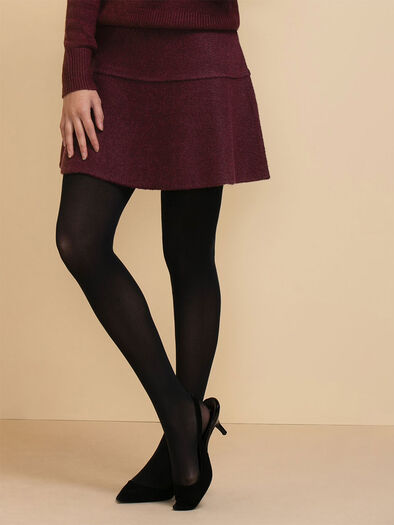 Wool-Blend Flippy Sweater Skirt, Port Royale