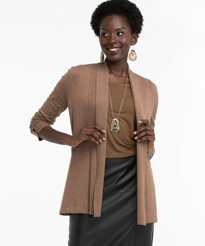 Open Front Side Tab Cardigan Image 1