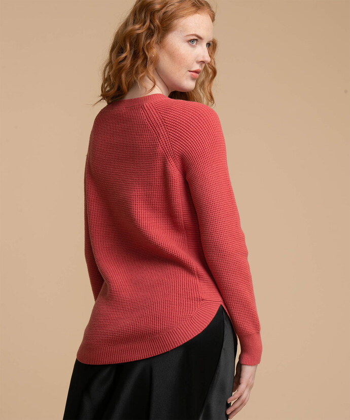 Waffle Knit Shirttail Sweater Image 2