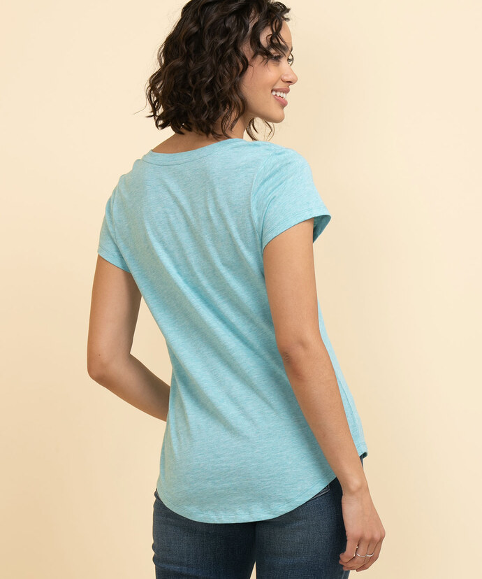 V-Neck Tee Shirt with Shirt Tail Image 4