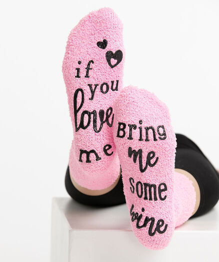 Wine Lover Plush Sock, Pink