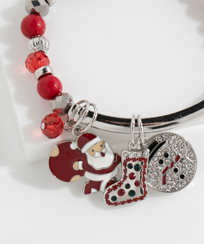 Beaded Christmas Charm Bracelet Image 2