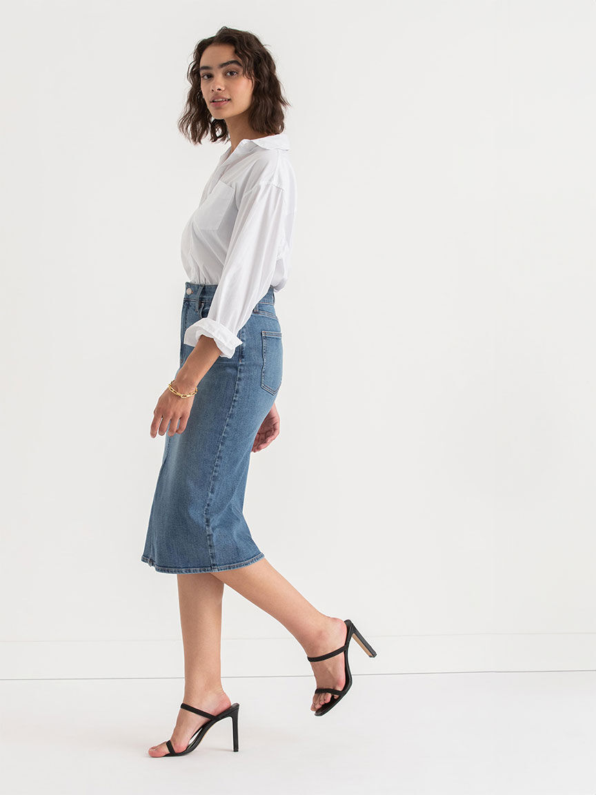 Denim Midi Skirt Ricki s Size 0 Mid Wash Colour