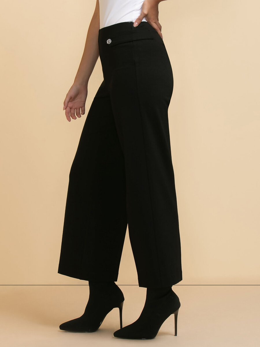 Ponte Pull-On Wide Leg Crop Pant by Jules & Leopold