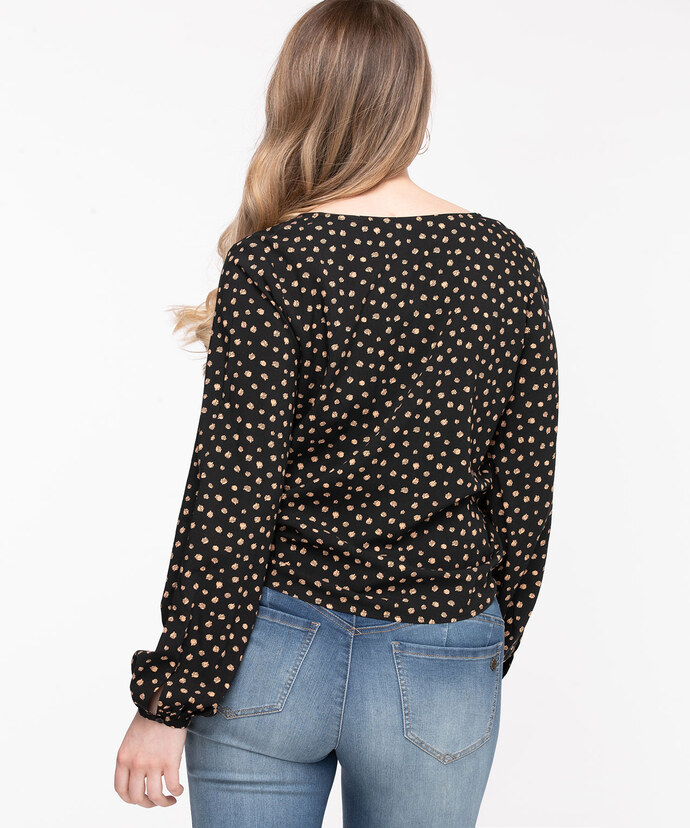Tie-Front Long Sleeve Blouse Image 2