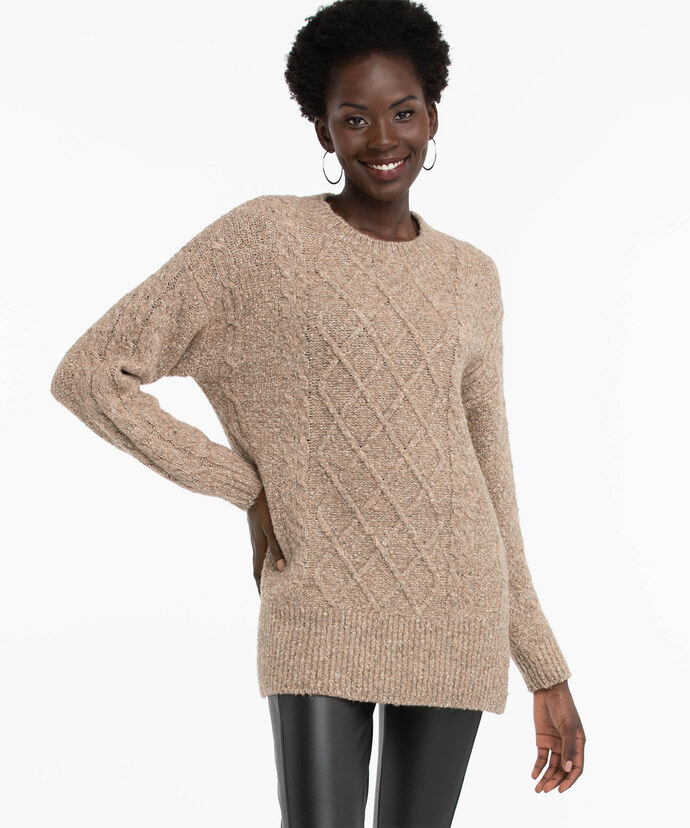 Eco-Friendly Cable Knit Tunic Sweater Image 5