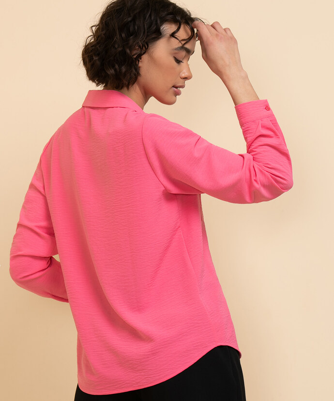 Long Sleeve Collared Shirt with Pockets Image 5