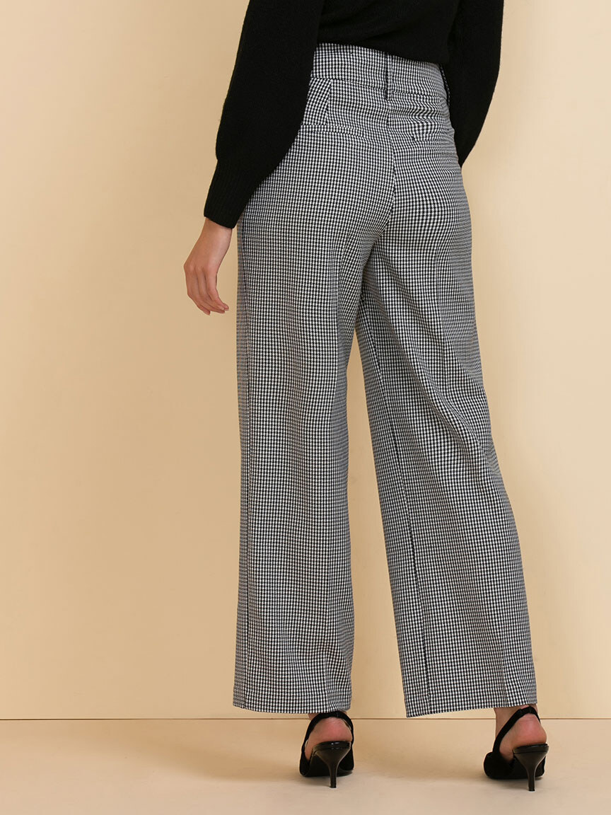 Plaid Tailored Wide Leg Trousers