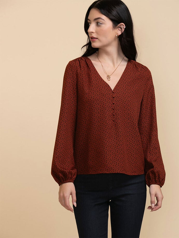Long Sleeve Button Blouse Image 3
