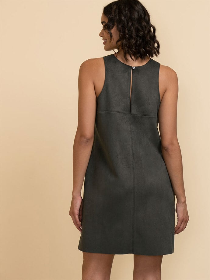 Sleeveless Faux Suede Dress Image 6