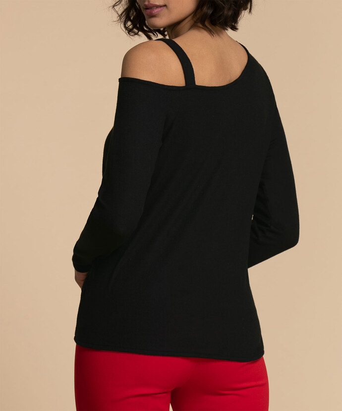 Knotted Hem Top with Cut-Out Shoulder Detail Image 4