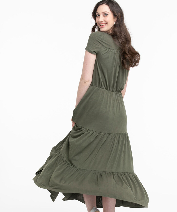 Short Sleeve Tiered Maxi Dress Image 2